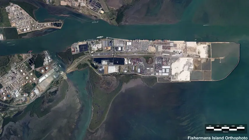 Aerial map of Brisbane Port